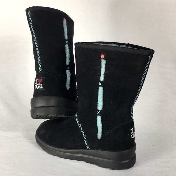 UGG Australia I love Ugg Black Hearts Studded Boot - Picture 2 of 6